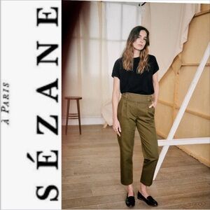 Sezane Francky Trousers cotton linen blend 36